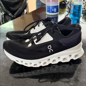 On Running Black and White Athletic Shoes